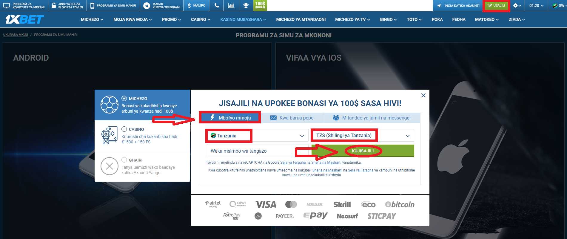 How to Create 1xBet Login Tanzania